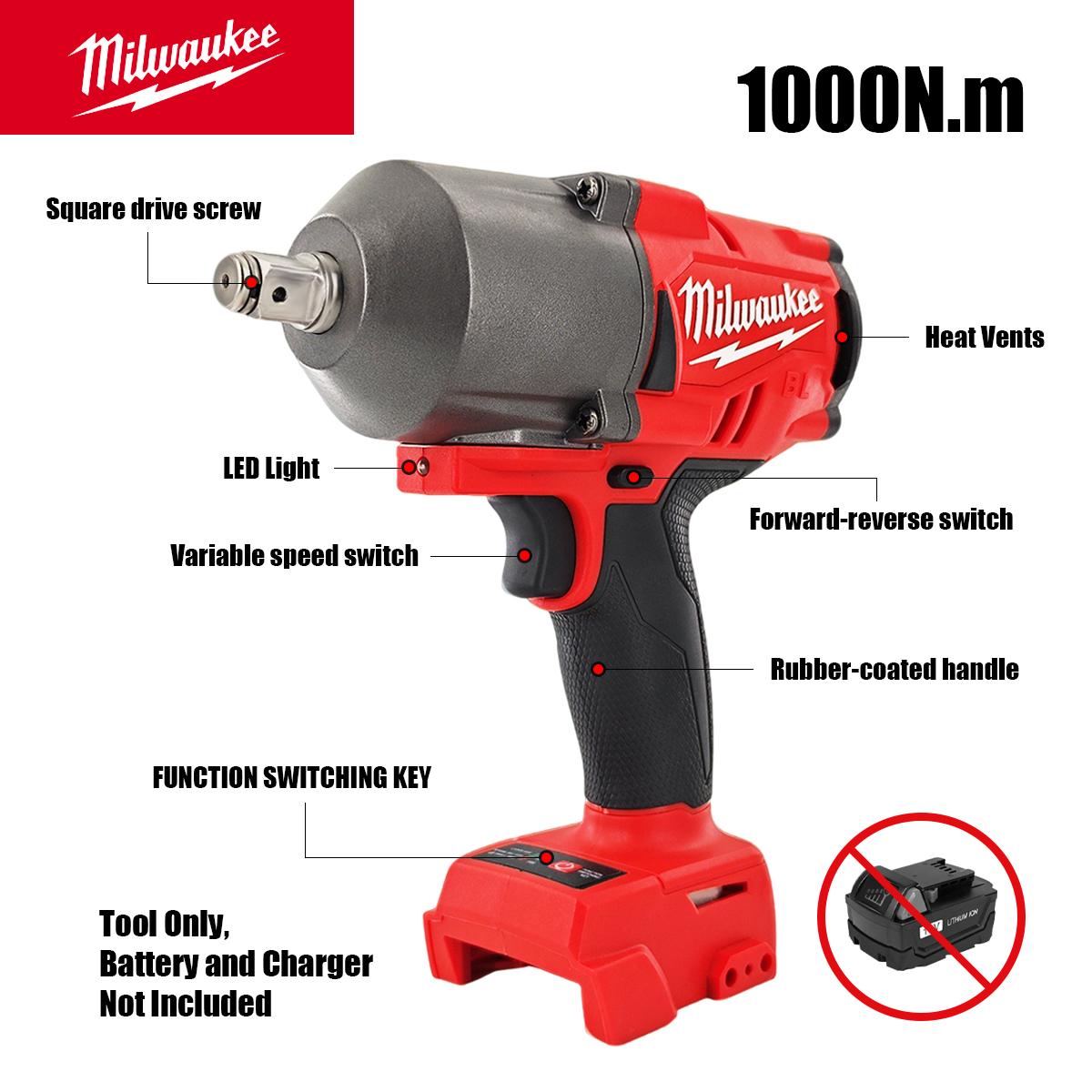Clé à chocs sans fil Milwaukee - Power Tools Ingco avis et prix